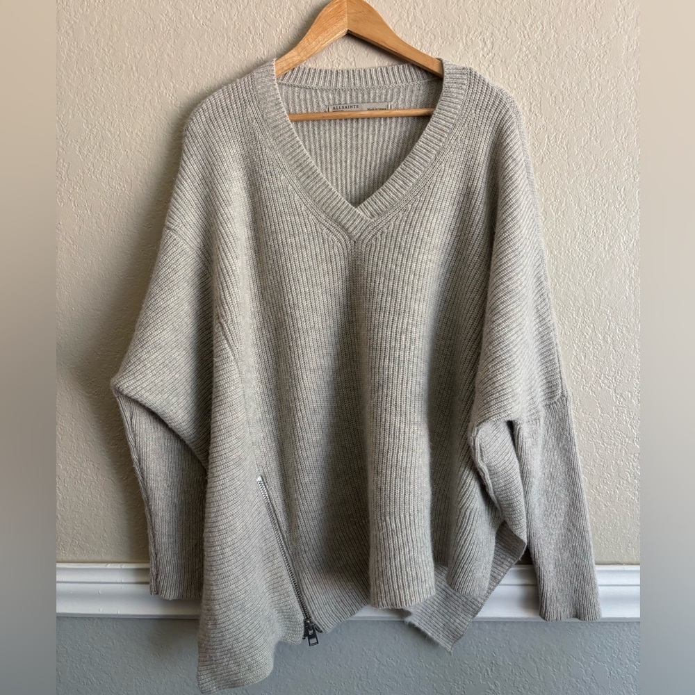 AllSaints Able Zip Sweater Jumper - Picture 9 of 9